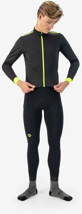 Rogelli CORE marškinėliai ilgomis rankovėmis juoda-fluorescencinė 6XL