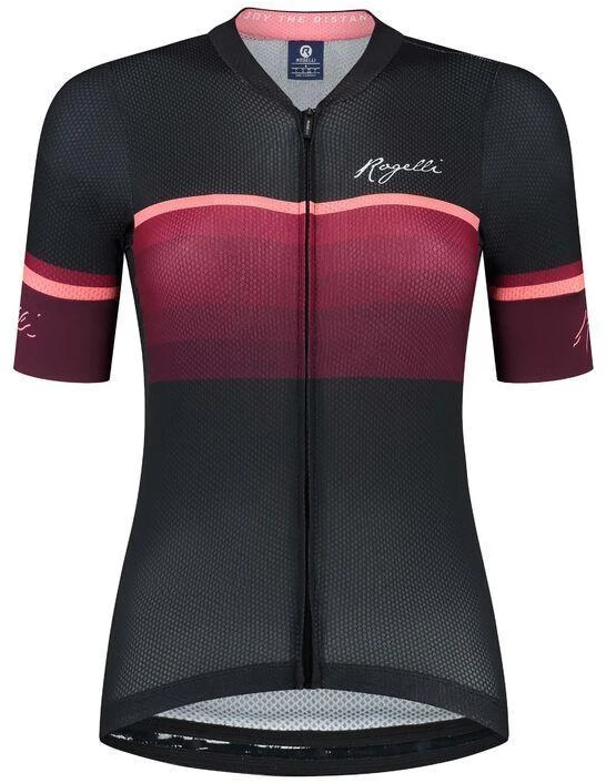 Rogelli IMPRESS II moteriški marškinėliai bordo-koralų XS