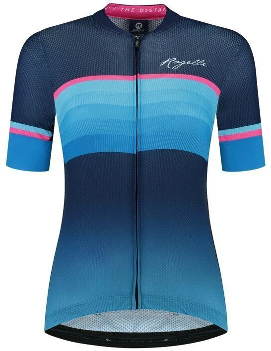 Rogelli IMPRESS II moteriški marškinėliai mėlyni-rožiniai M