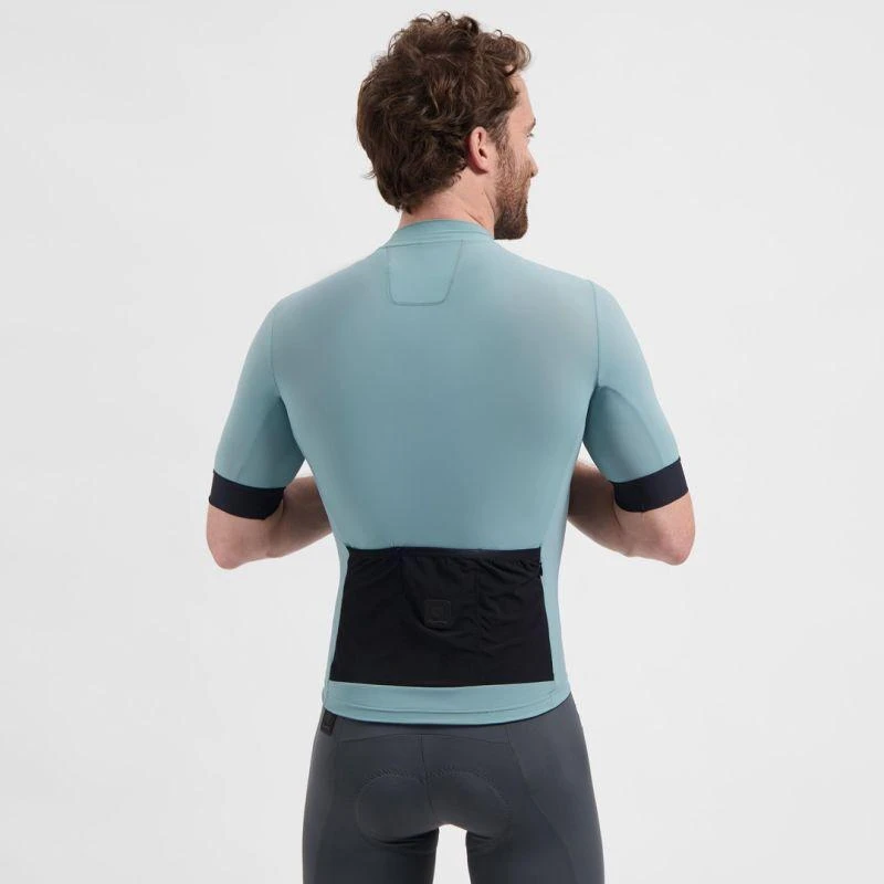 Vyriški dviratininko marškinėliai su kišenėmis nugaroje mėlynos spalvos Rogelli