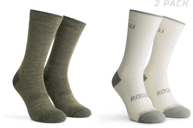Rogelli vilnonės kojinės, 2 poros, chaki/smėlio, 36-39