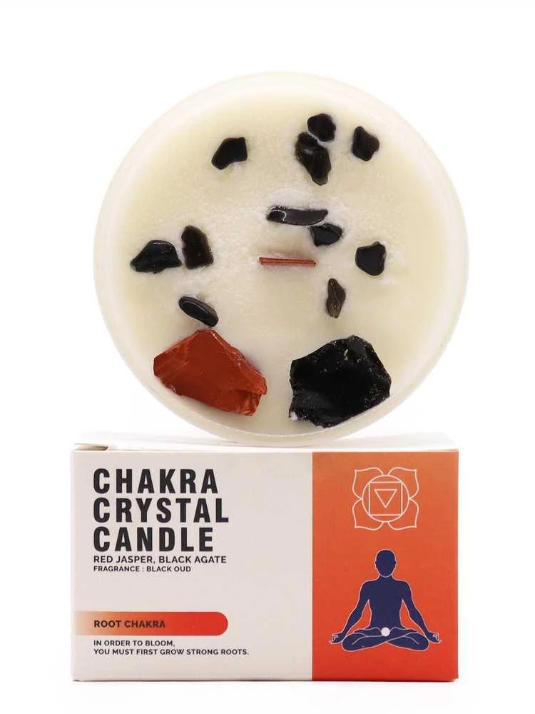 - Root Chakra - krištolinė žvakė