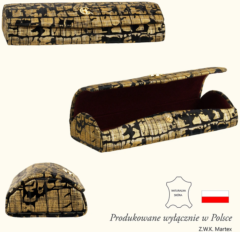 ROSETTA Dėklas na okulary skórzane moterims futerał pokrowiec Canaletto