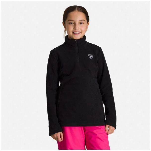 ROSSIGNOL Mergaitėms Fleece Palaidinė su pusės užtrauktuko, Juoda