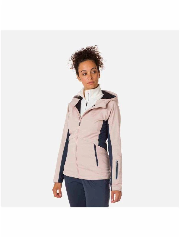 ROSSIGNOL W Softshell striukė su gobtuvu Rožinė