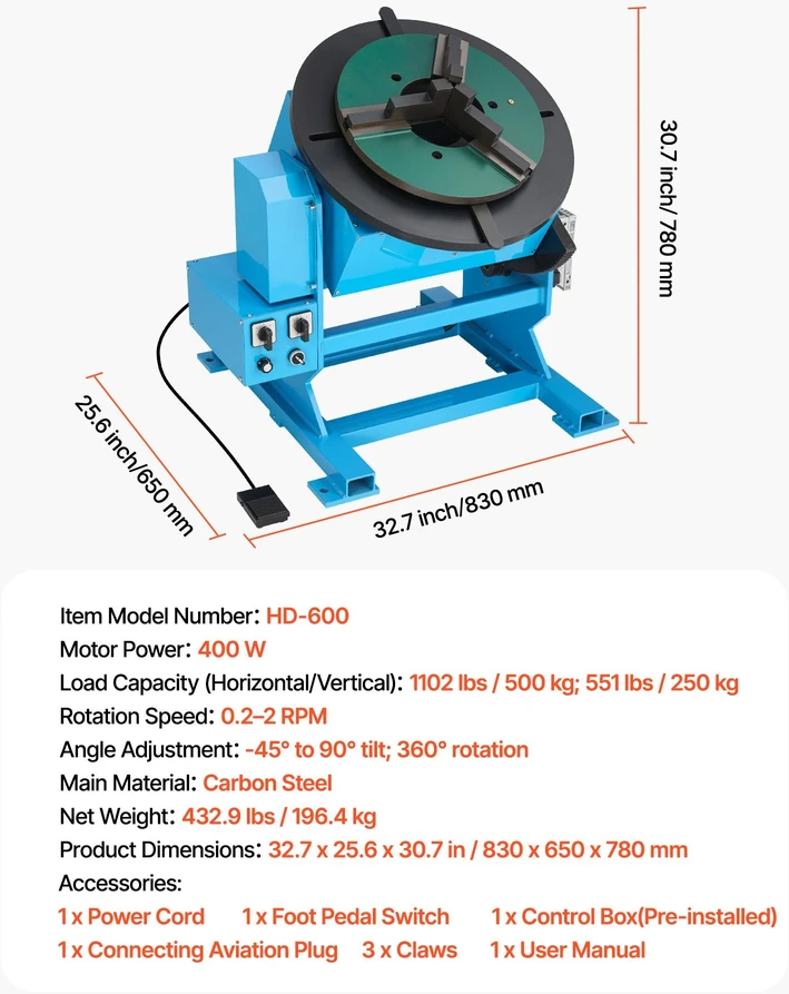 VEVOR Rotacinis suvirinimo pozicionierius 500 kg
