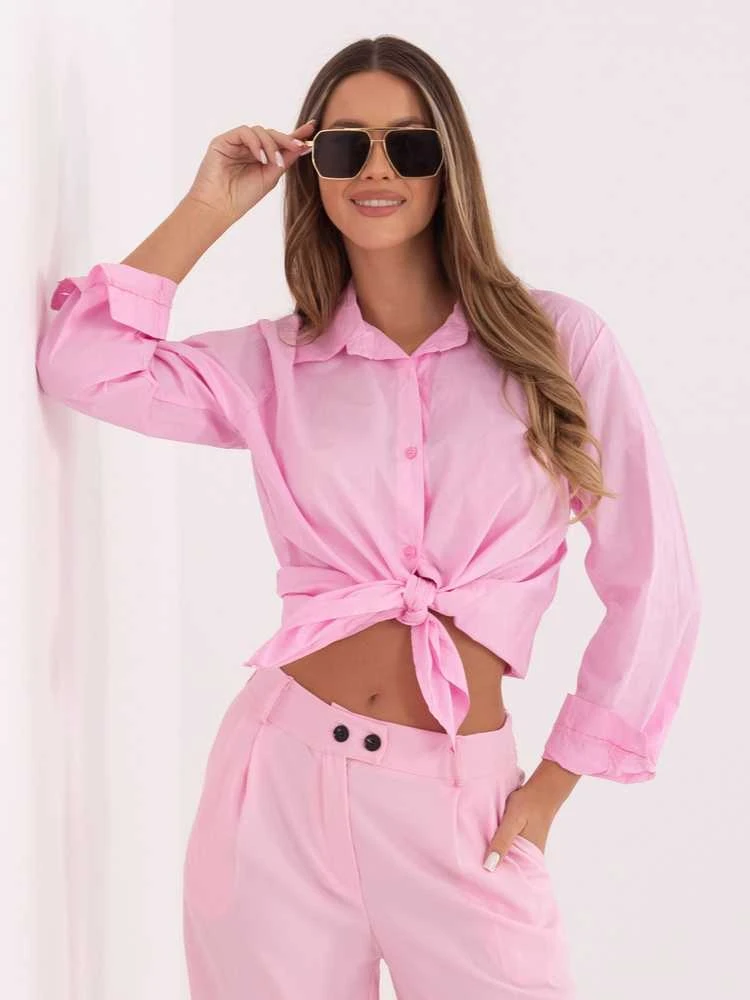 Rožinė klasikinė moteriška palaidinė (one size)
