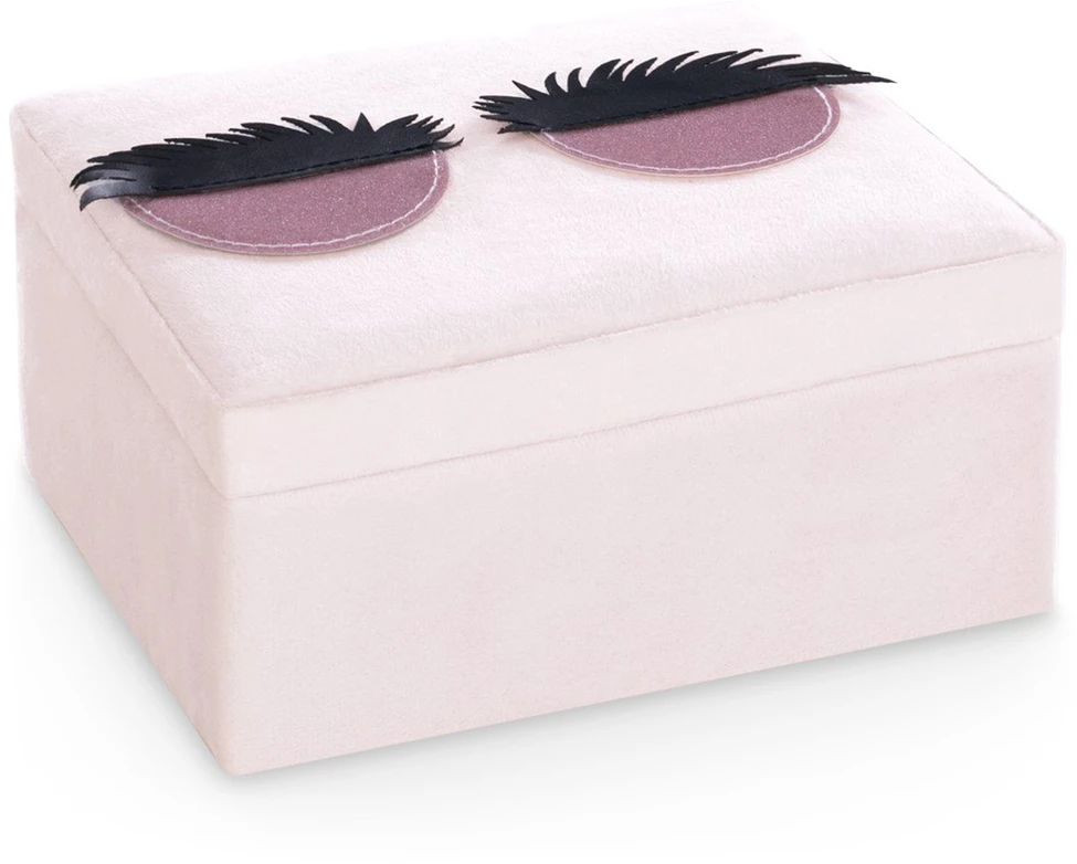 AmeliaHome Rožinė papuošalų dėžutė AH Lashes 14×9 cm