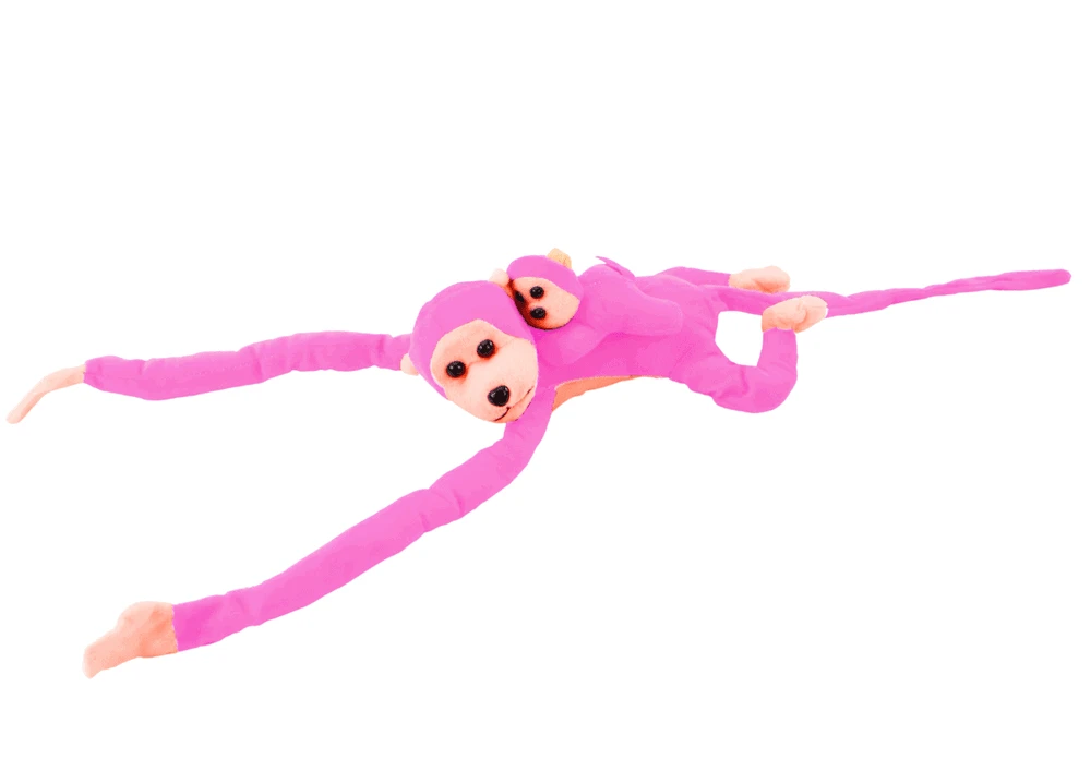 Lean Toys Pliušinis beždžioniukas su mažyliu, 90 cm