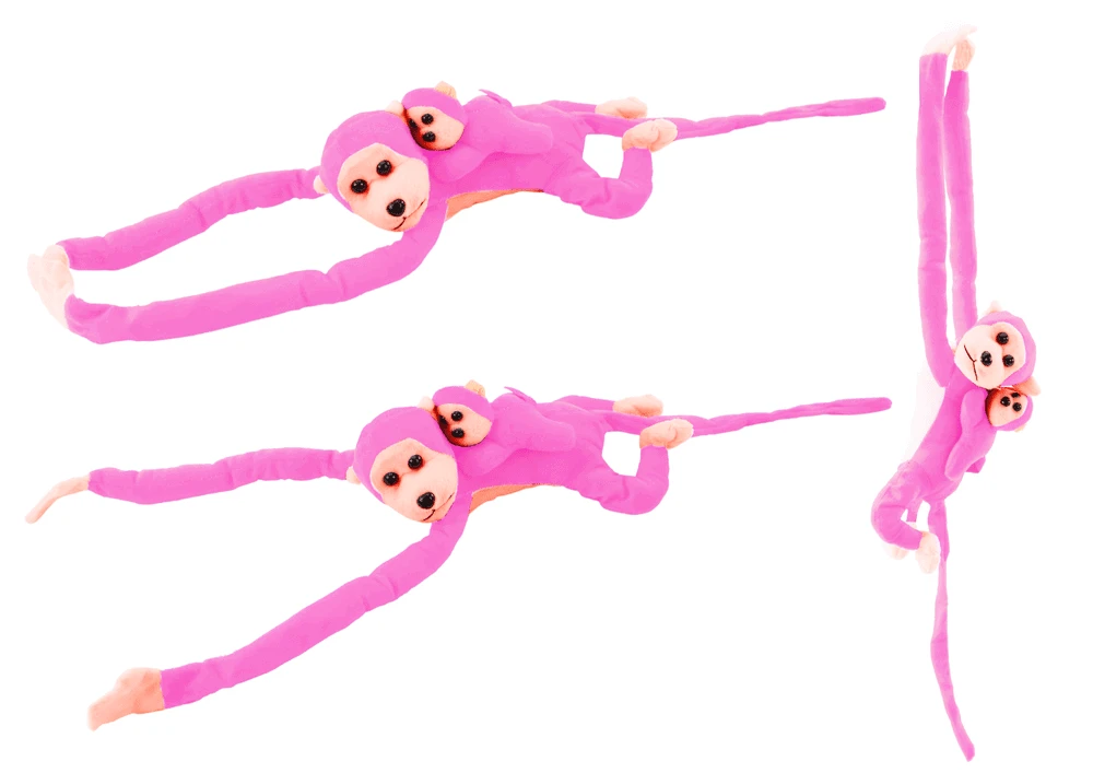 Lean Toys Pliušinis beždžioniukas su mažyliu, 90 cm