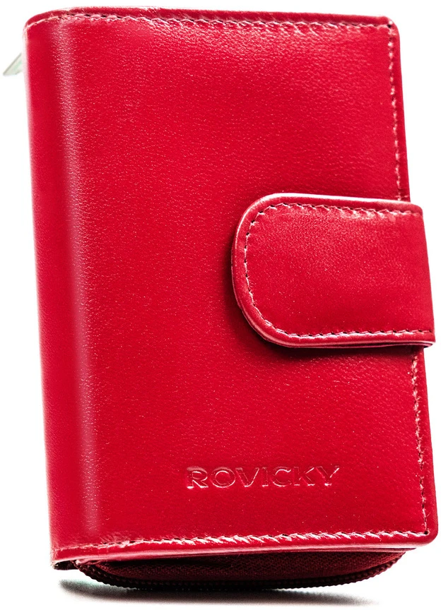 Rožinė portfel damski ze skóry naturalnej uždaromas suwakiem i zatrzaskiem - Rovicky