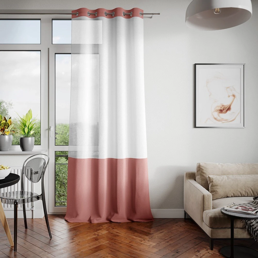 Rožinė užuolaida su kilpomis AmeliaHome 140 × 270 cm