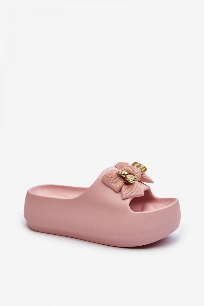Rožinės platforminės šlepetės Step in style
