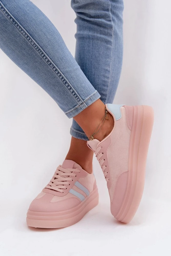 Rožiniai sportbačiai su platforma Step in style