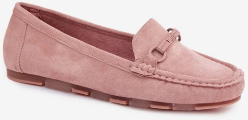 Rožiniai zomšos imitacijos mokasinai Step in style