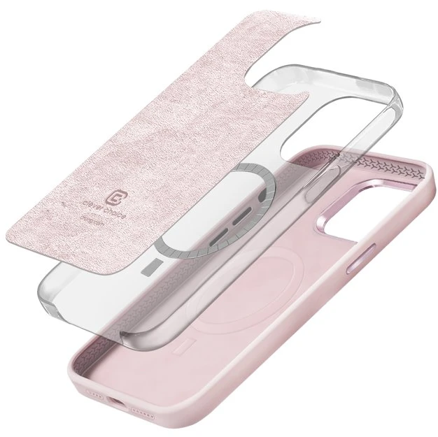 Crong Color Cover LUX Magnetic - Dėklas iPhone 15 Plus MagSafe (rožinė)