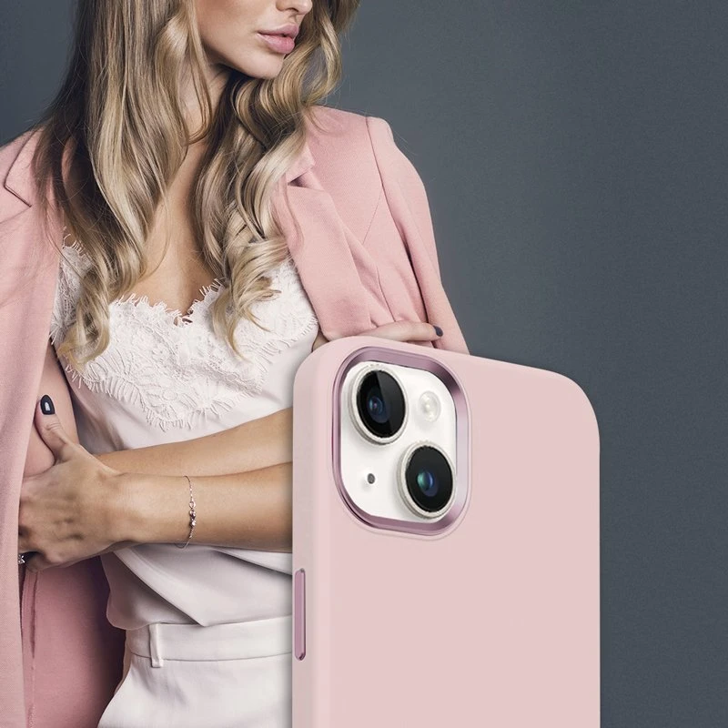 Crong Color Cover LUX Magnetic - Dėklas iPhone 15 Plus MagSafe (rožinė)