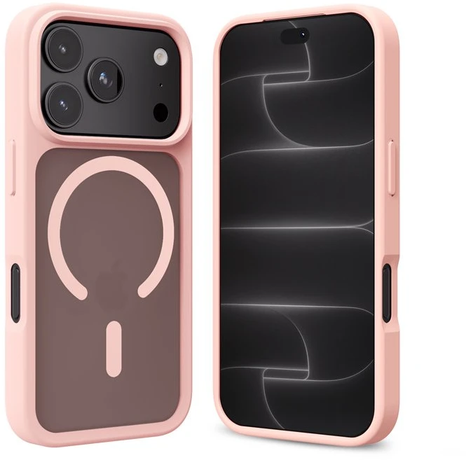 Rožinis dėklas Crong Hybrid Matte Magnetic iPhone 18 Pro / 17 Pro