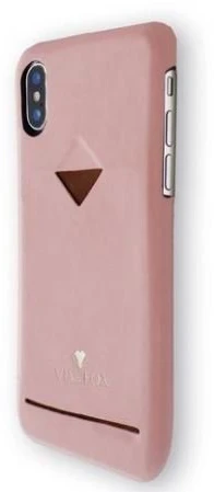 Rožinis telefono dėklas iPhone X/XS su kortelės skyriumi