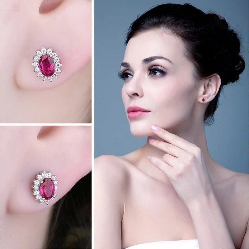 Sidabriniai auskarai Garnet