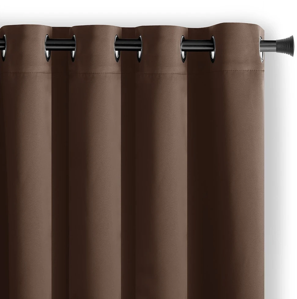 Naktinė užuolaida su žiedais AmeliaHome BLACKOUT 140X245 cm, 1 vnt., spalva: ruda