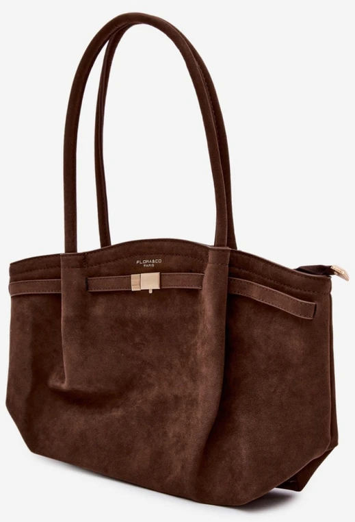 Ruda zomšos imitacijos rankinė per petį Flora&Co Paris