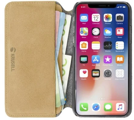 Rudas telefono dėklas Krusell Broby 4 Card SlimWallet iPhone X/XS