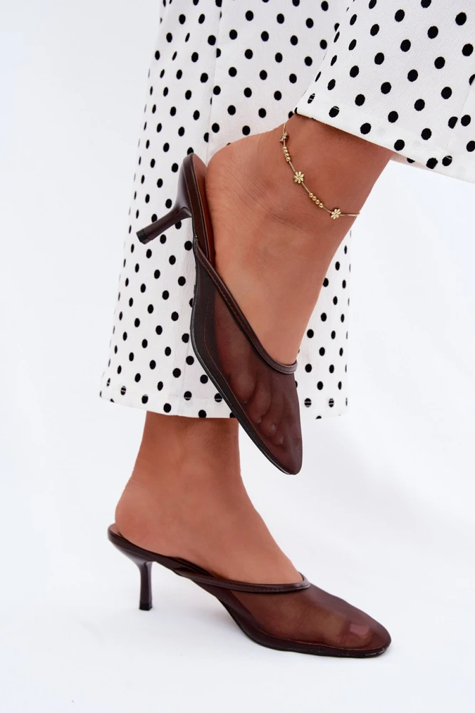 Rudos aukštakulnės basutės Step in style