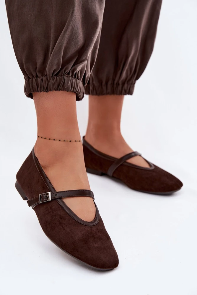 Rudos balerinos su dirželiu Step in style