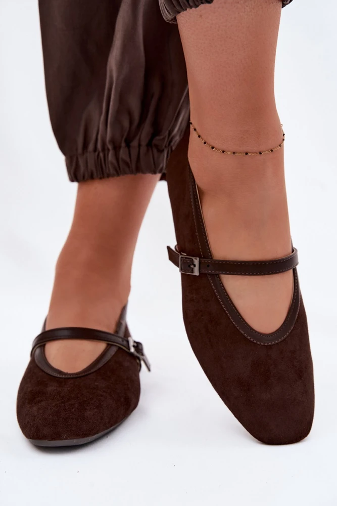 Rudos balerinos su dirželiu Step in style