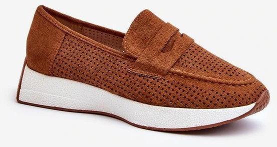 Rudos mokasinai su platforma Step in style