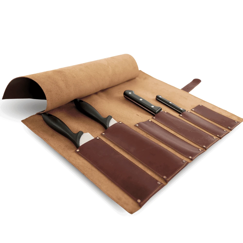 Solier Accessories Personalised leather knife case Solier SA44 vintage ruda