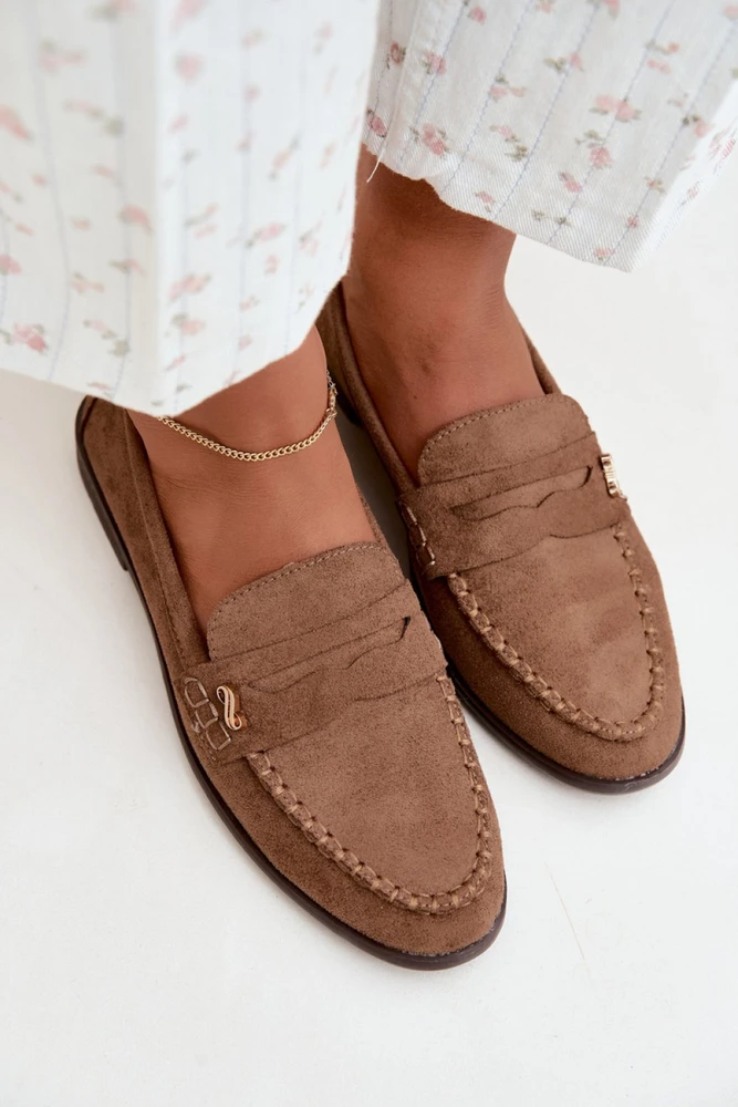 Rudos zomšos imitacijos mokasinai Step in style
