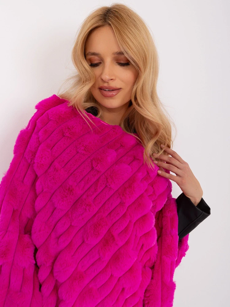 Ryškiai rožinis pončas oversize