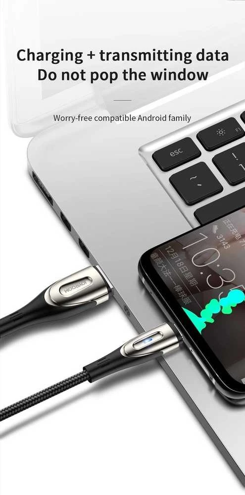 Micro USB 3A greito įkrovimo laidas 1.2 m Joyroom S-M411 (juodas)