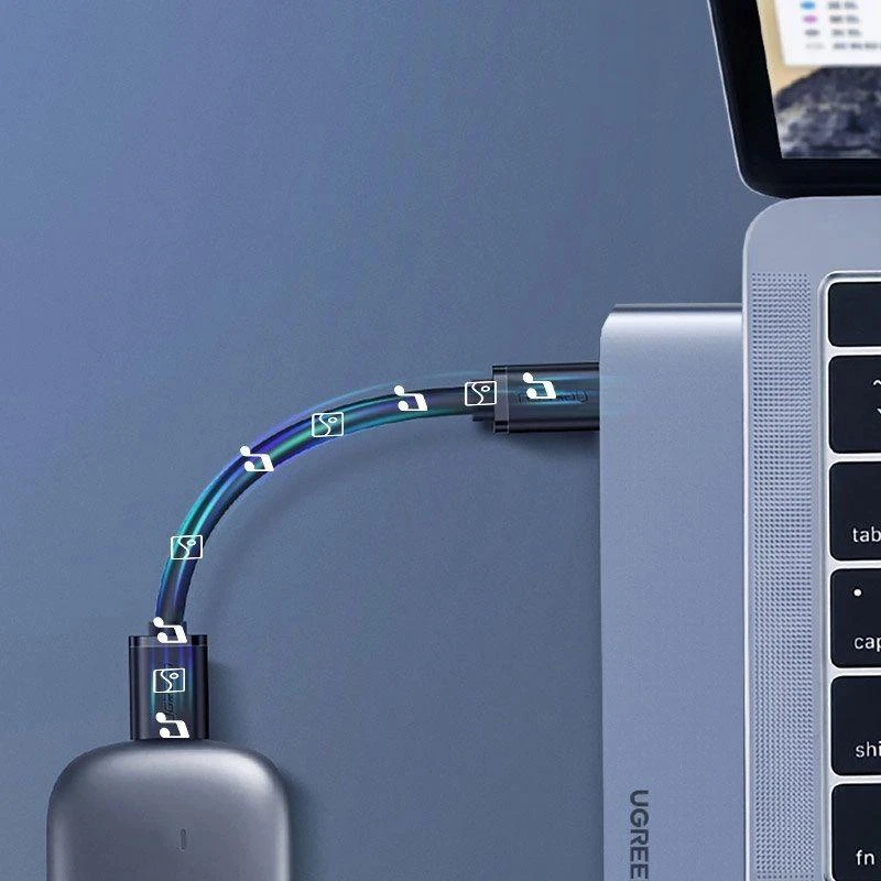 Adapterio šakotuvas UGREEN, 2XUSB_C iki 3x USB 3.0, HDMI