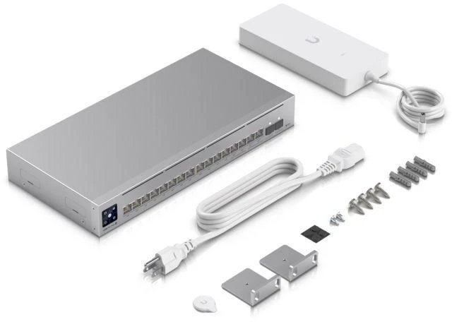 Šakotuvas Valdomas 16 prievadų „Ubiquiti UniFi Pro Max“ PoE komutatorius, Gigabit/Multigigabit/10G (18 prievadų, PoE+: 12; PoE++: 4)