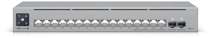 Šakotuvas Valdomas 16 prievadų „Ubiquiti UniFi Pro Max“ PoE komutatorius, Gigabit/Multigigabit/10G (18 prievadų, PoE+: 12; PoE++: 4)