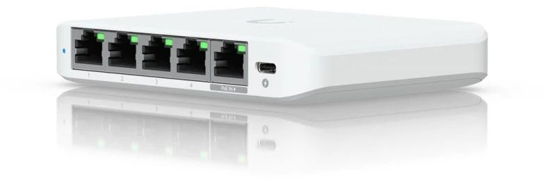 Šakotuvas Valdomas 5 prievadų 1/2.5G „Ubiquiti“ „UniFi Flex Mini“ 2.5G komutatorius (USW-Flex-2.5G-5-EU)
