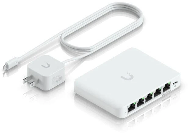Šakotuvas Valdomas 5 prievadų 1/2.5G „Ubiquiti“ „UniFi Flex Mini“ 2.5G komutatorius (USW-Flex-2.5G-5-EU)