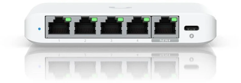 Šakotuvas Valdomas 5 prievadų 1/2.5G „Ubiquiti“ „UniFi Flex Mini“ 2.5G komutatorius (USW-Flex-2.5G-5-EU)