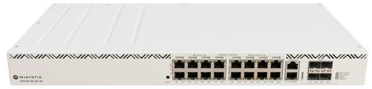 Šakotuvas Valdomas komutatorius Mikrotik CRS320-8P-8B-4S+RM, 21 prievadas, PoE (PoE+: 8; PoE++: 8;), 600/963W, Gigabit/10G