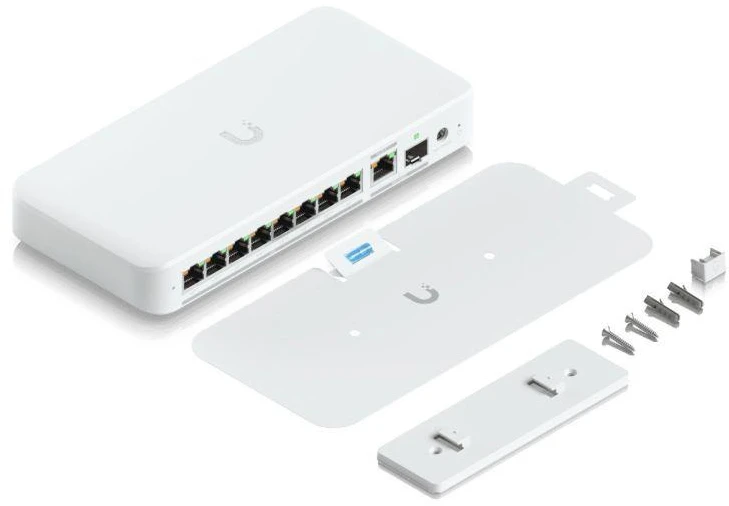 Šakotuvas UBIQUITI FLEX 2.5G POE FLEXIBLE, 8 PORT 2.5 GBE POE++ JUNGIKLIS SU 10 GBE RJ45/SFP+ KOMBINUOTU SUSIJUSIOS PRIEDAS, KURIE GALI BŪTI MAITINIMAS SU POE+++ ARBA KINKTAmosios srovės maitinimu*