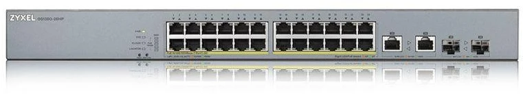 Šakotuvas Zyxel GS1350-26HP valdomas 26 prievadų „Gigabit“ jungiklis su PoE palaikymu (PoE+: 24 prievadai; 375W galia)