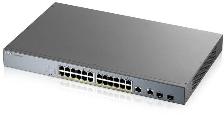Šakotuvas Zyxel GS1350-26HP valdomas 26 prievadų „Gigabit“ jungiklis su PoE palaikymu (PoE+: 24 prievadai; 375W galia)