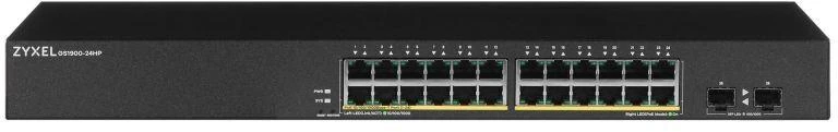 Ausinės Zyxel GS1900-24HP 26 prievadų „PoE“ (PoE+: 24 prievadai) 170 W valdomas „Gigabit“ tinklo jungiklis