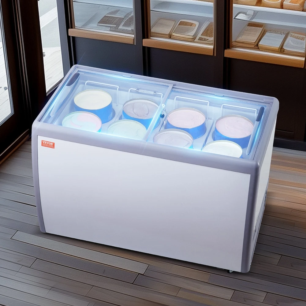 VEVOR 370 L ledų vitrina ir šaldiklis