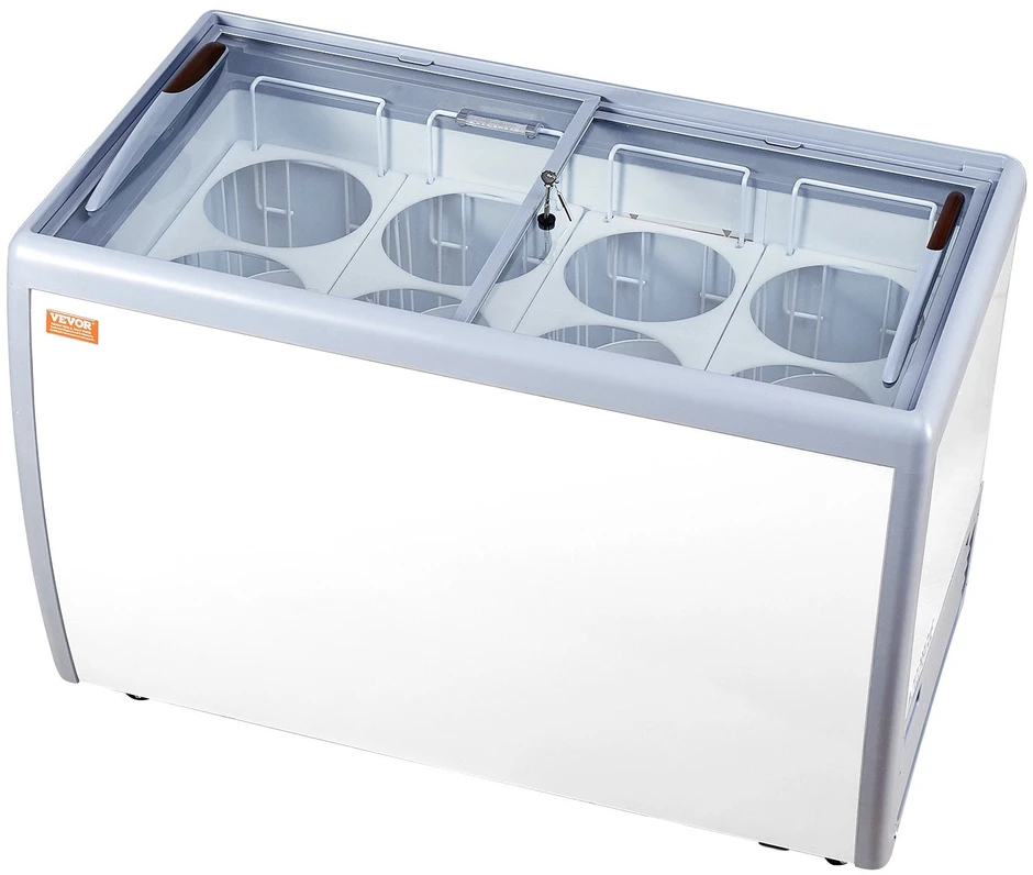 VEVOR 370 L ledų vitrina ir šaldiklis