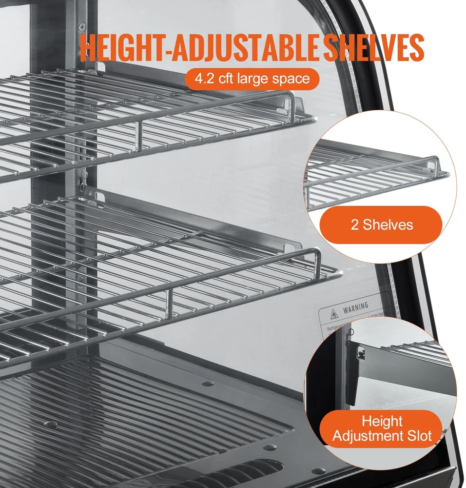 Šaldiklis VEVOR Įstiklintas šaldytuvo vitrina kepyklai 115L