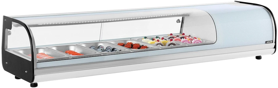 VEVOR Sushi vitrina su šaldytuvu, 62 L komercinė